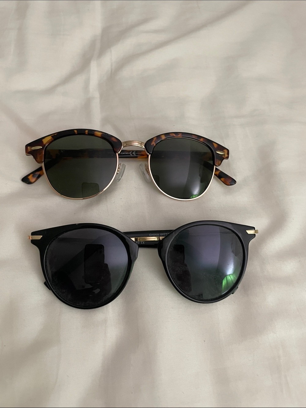 Tortoise & Black Round Sunglasses Duo